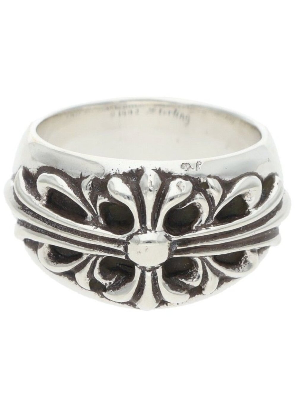 Chrome Hearts Flrl Floral Cross Silver Ring
